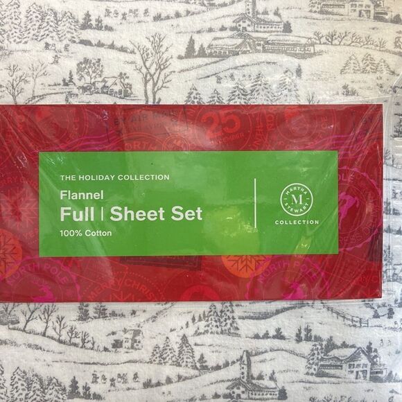Martha Stewart Collection Printed Cotton Flannel 4-Pc. Scenic Toile, Full - Picture 1 of 2